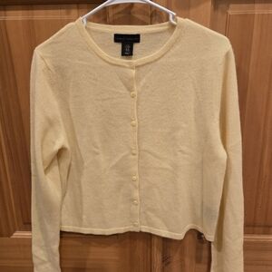 House of Harlow 1960 Soft Yellow Cashmere Cardigan